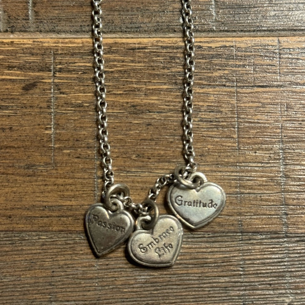 Heart Charm Necklace with Colorful Designs - Picture 2 of 4